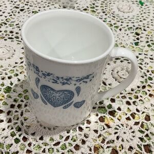 Corelle White Mug with Blue Heart Design